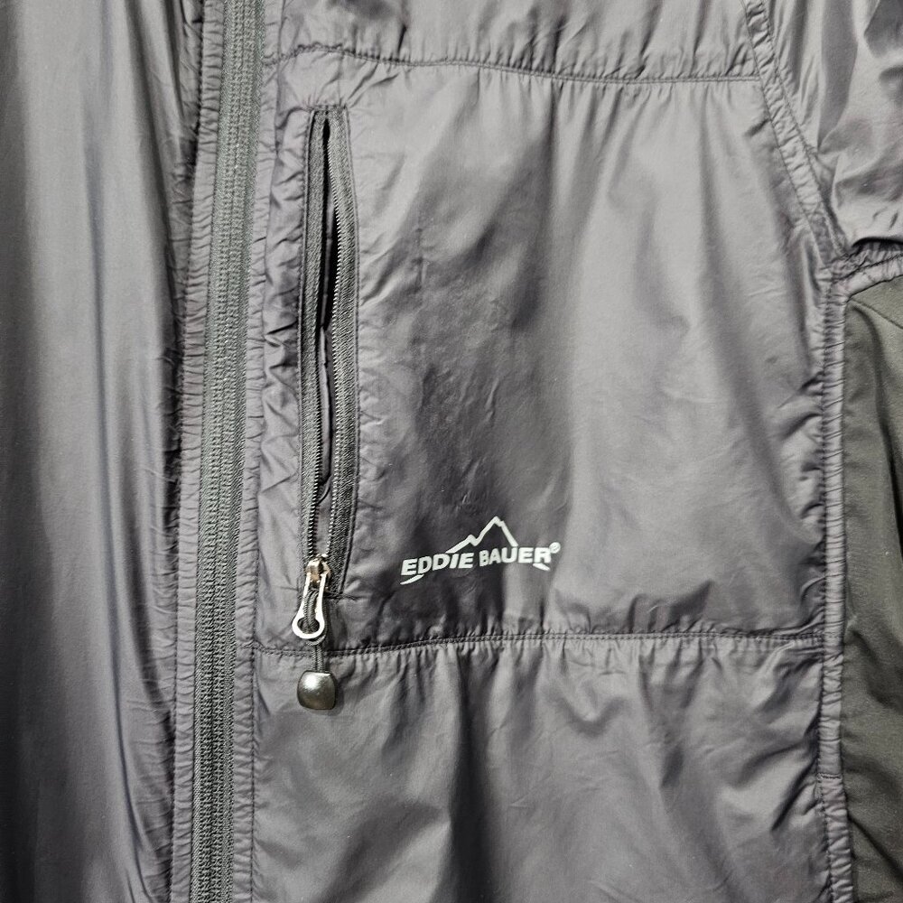Eddie Bauer Men's Zip Up Packable Windbreaker Nylon Black Lightweight Jacket - Picture 4 of 10